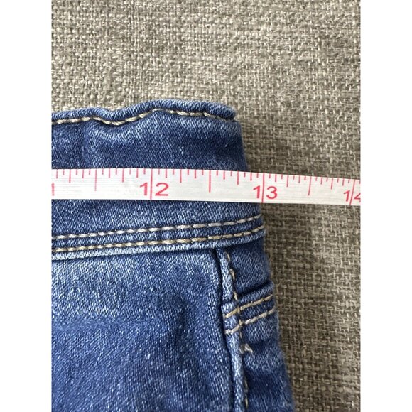 Girls Jordache Skinny Jeans With Sequin Star Patch Size 10 Blue Denim Adj Waist - Picture 7 of 8